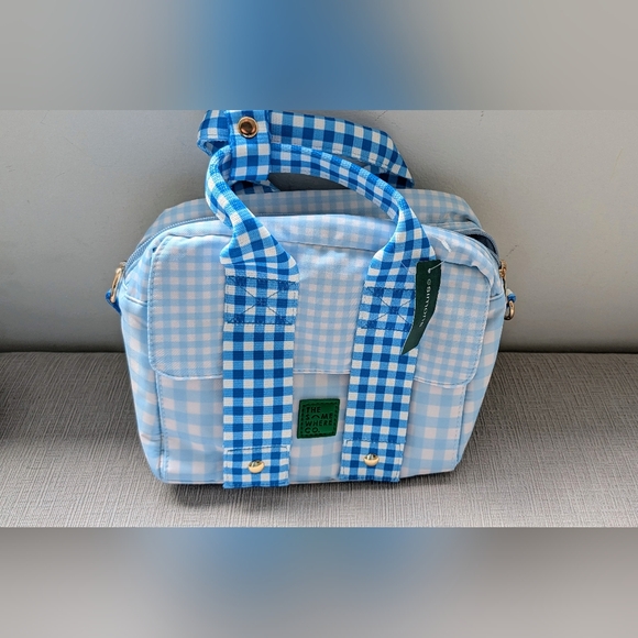 Handbags - Blue Checkered Women's Bag